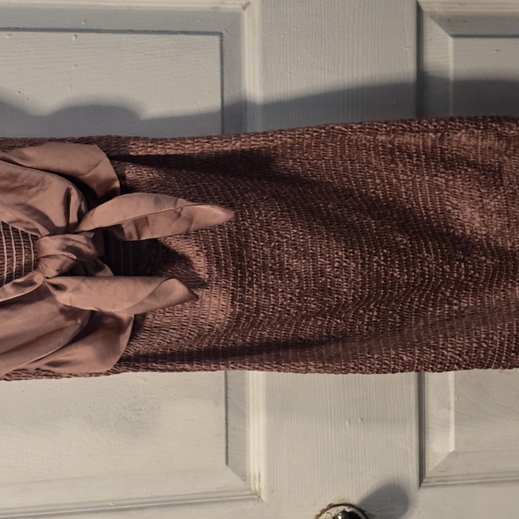 Brown Ruffle Mini Dress - Picture 2 of 2